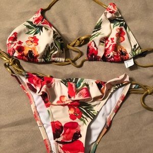 Guess Tropical Print Swim Top and Bottom